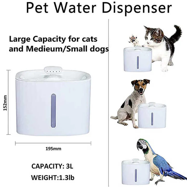 الحيوانات الأليفة القط نافورة الماء التلقائي القط . Pet Cat Water Fountain Automatic Cat Water