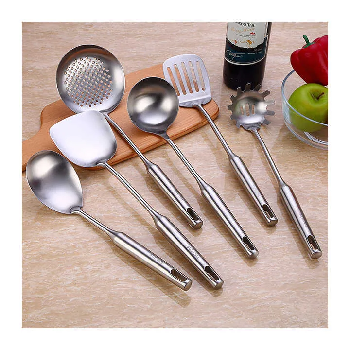 مجموعة أوانٍ للمطبخ من الفولاذ المقاوم للصدأ - steel kitchen utensils set home kitchen utensils set accessories tools set