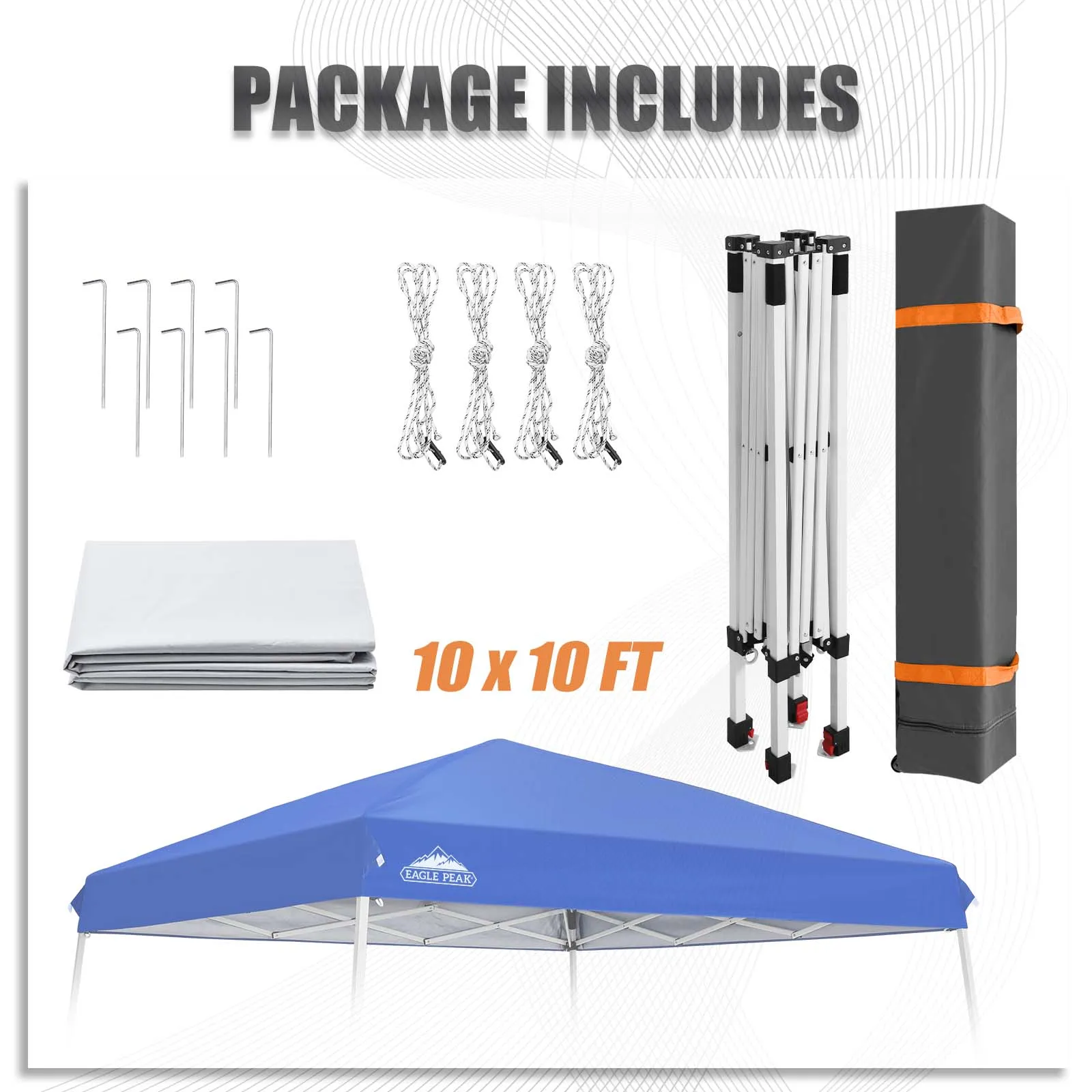 10x10 Slant Leg Up Canopy, 8x8 Top 10x10 Base