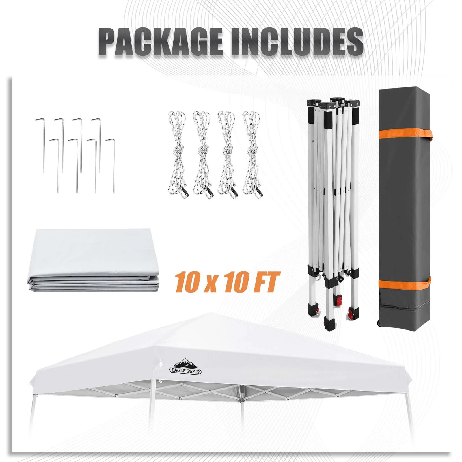 10x10 Slant Leg Up Canopy, 8x8 Top 10x10 Base