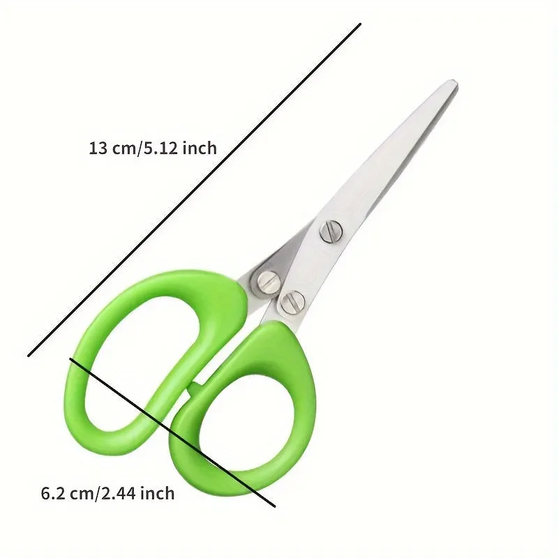 1set Multifunctional Stainless Steel Kitchen Scissors with 5 Layers - Quick Shredder for Onion, Herb, Seaweed, Pepper, and Vegetable - Outdoor Grill Utensils with Protective Cover and Cleaner - Efficient and Durable Kitchen Tool