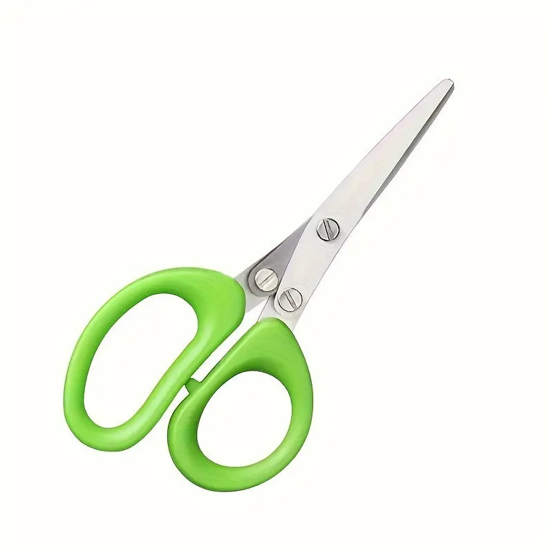 1set Multifunctional Stainless Steel Kitchen Scissors with 5 Layers - Quick Shredder for Onion, Herb, Seaweed, Pepper, and Vegetable - Outdoor Grill Utensils with Protective Cover and Cleaner - Efficient and Durable Kitchen Tool