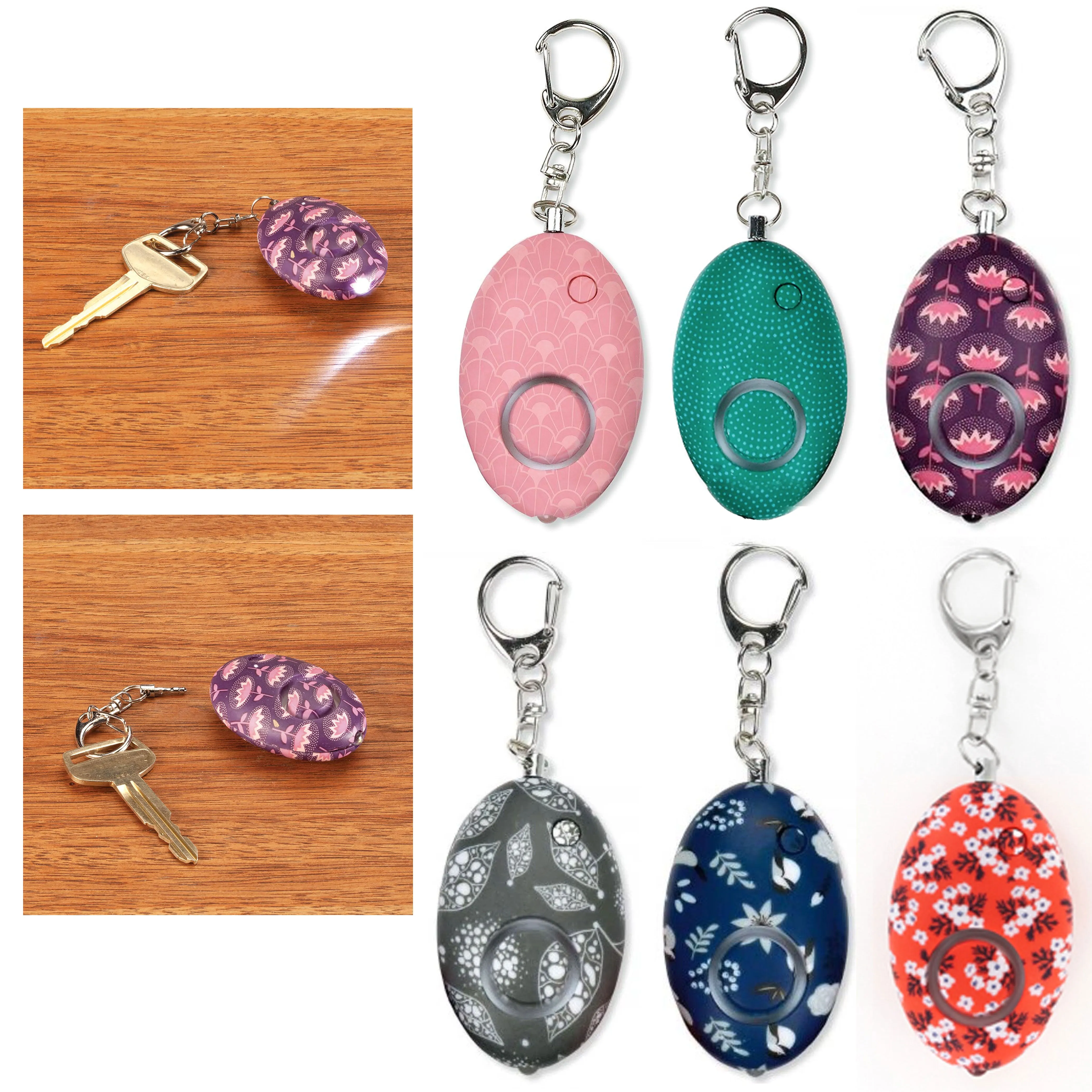 2 Pc Security Emergency Personal Alarm Keychain LED Survival Siren Self Defense