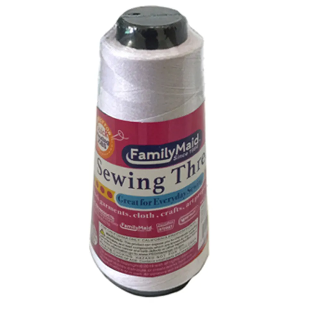 2 Spools White Sewing Thread 1000 Meters 3280 Feet Sew Fabric Upholstery Craft