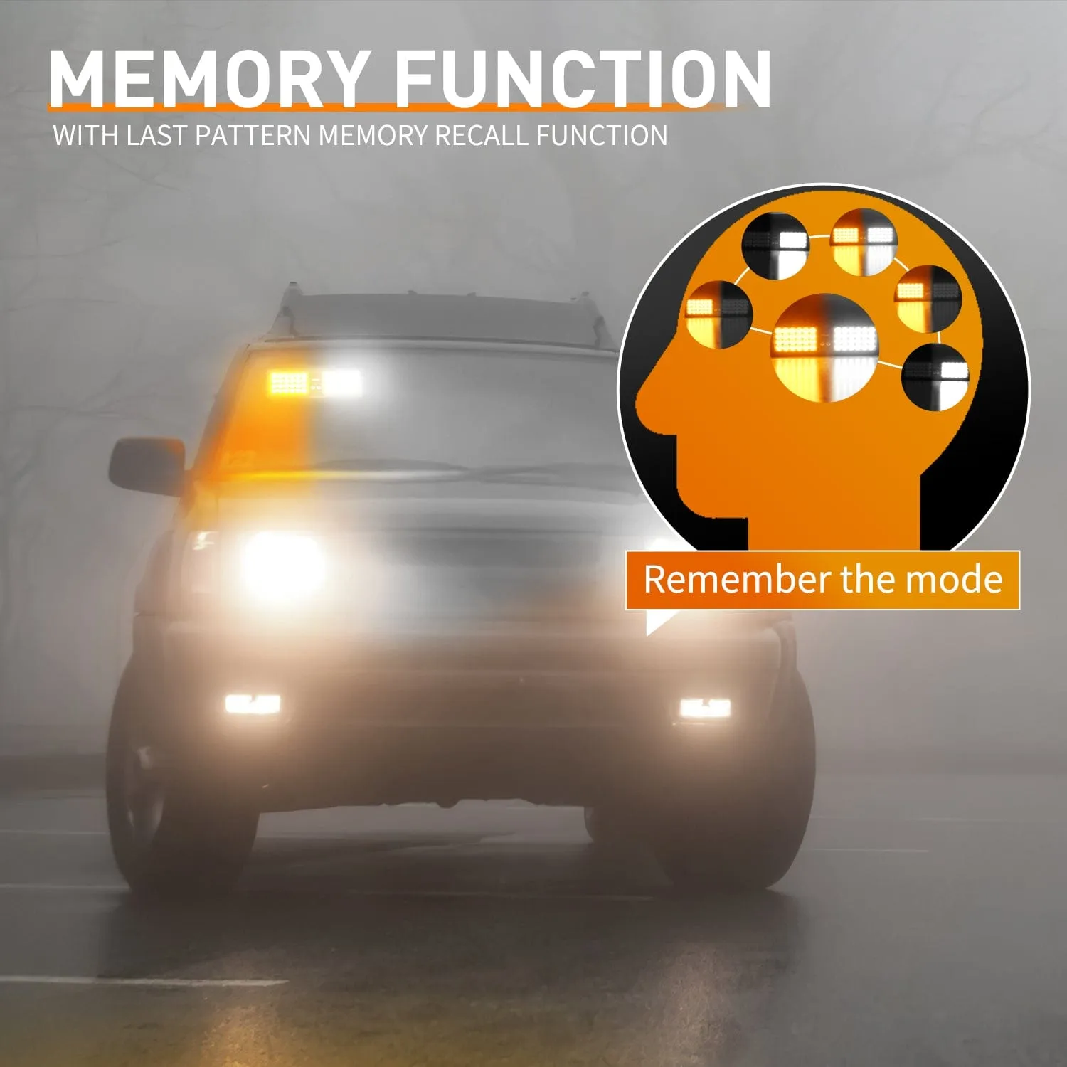48 LED Amber White Emergency Warning Strobe Lights
