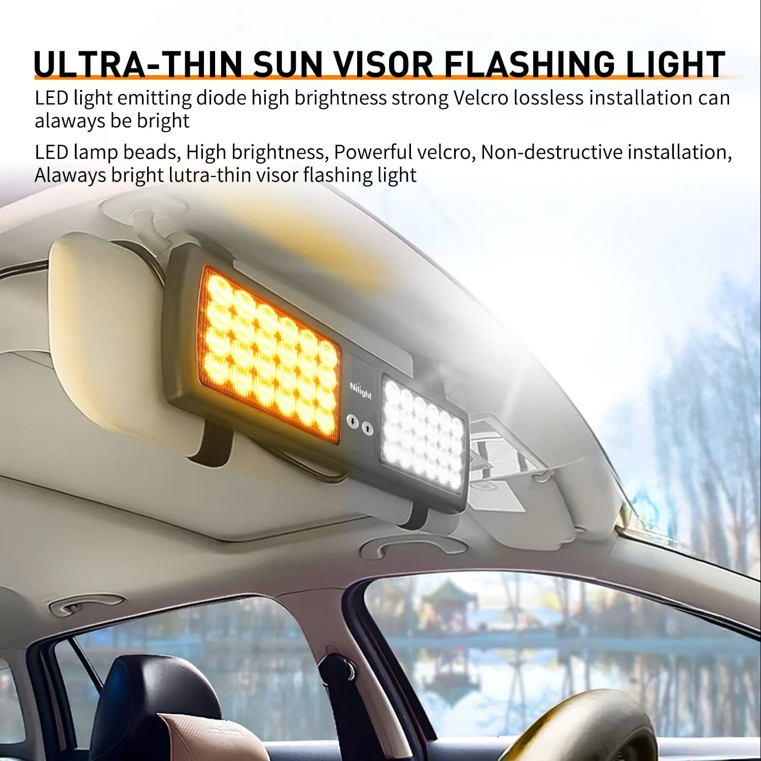 48 LED Amber White Emergency Warning Strobe Lights