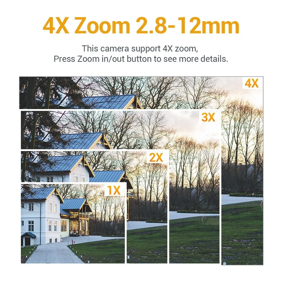 5Mp Wifi Waterproof Ip Camera With Pan / Tilt / 4X Zoom Two-Way Talk & Night Vision