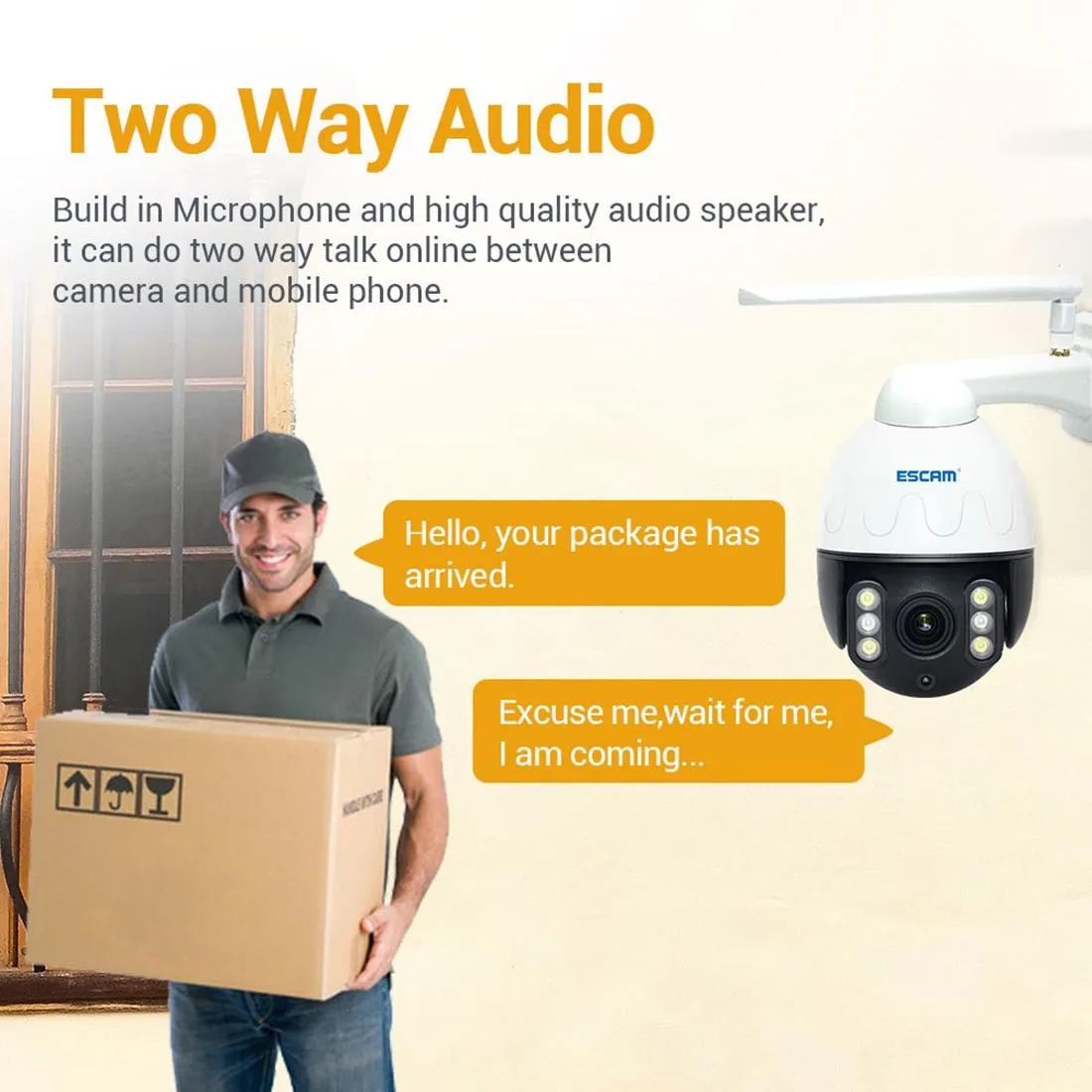 5Mp Wifi Waterproof Ip Camera With Pan / Tilt / 4X Zoom Two-Way Talk & Night Vision