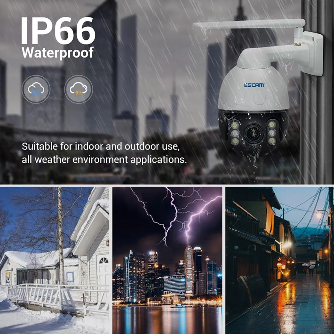 5Mp Wifi Waterproof Ip Camera With Pan / Tilt / 4X Zoom Two-Way Talk & Night Vision