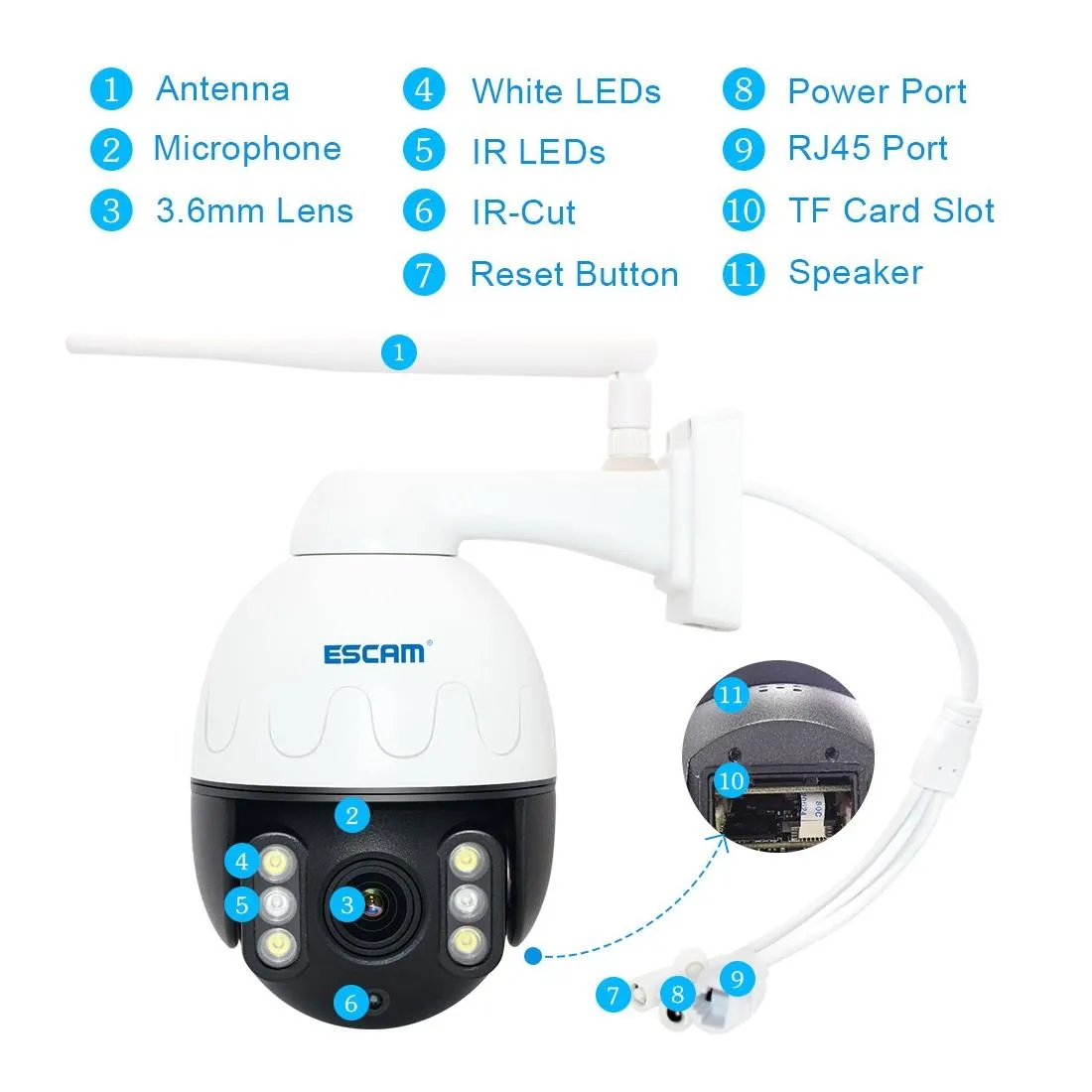 5Mp Wifi Waterproof Ip Camera With Pan / Tilt / 4X Zoom Two-Way Talk & Night Vision