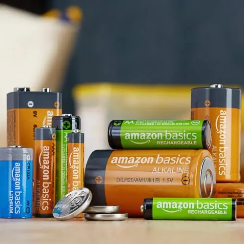 Amazon Basics Rechargeable AA Batteries, 24-Count, 2000 mAh, NiMH, Recharge up to 1000x Times, Pre-Charged