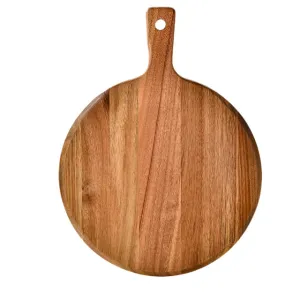 Circular Wood Cutting Board With Handle Kitchen Essential