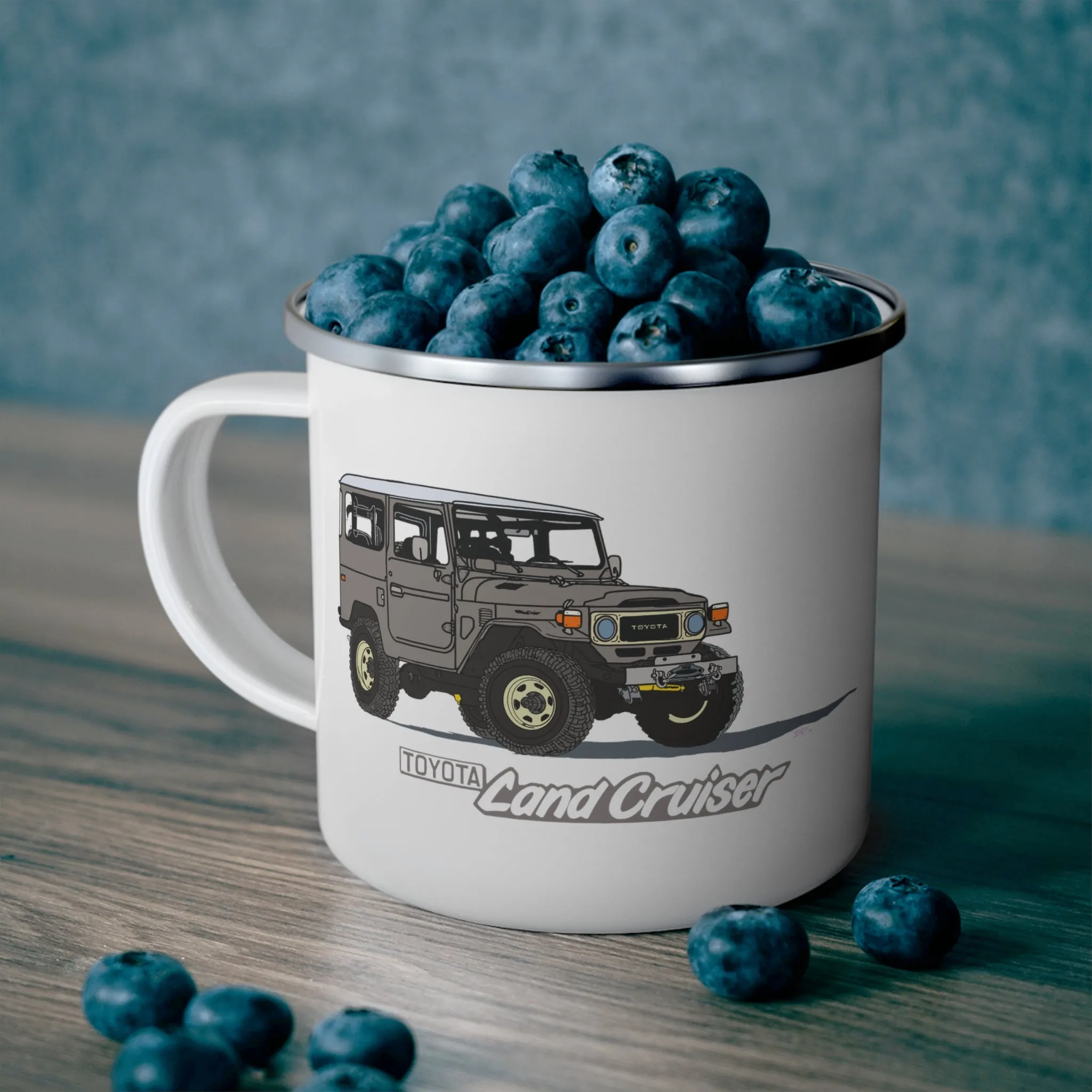 FJ40 Land Cruiser Enamel Camping Mug - Reefmonkey Artist Brody Plourde
