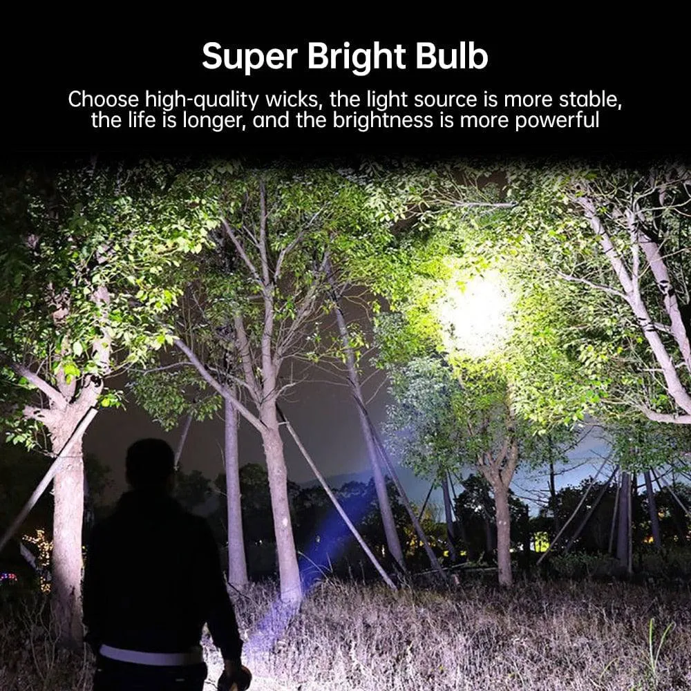 High Power LED Flashlight Powerful USB Rechargeable Torch Handheld Portable Built-in Battery COB 7 LED Flashlights