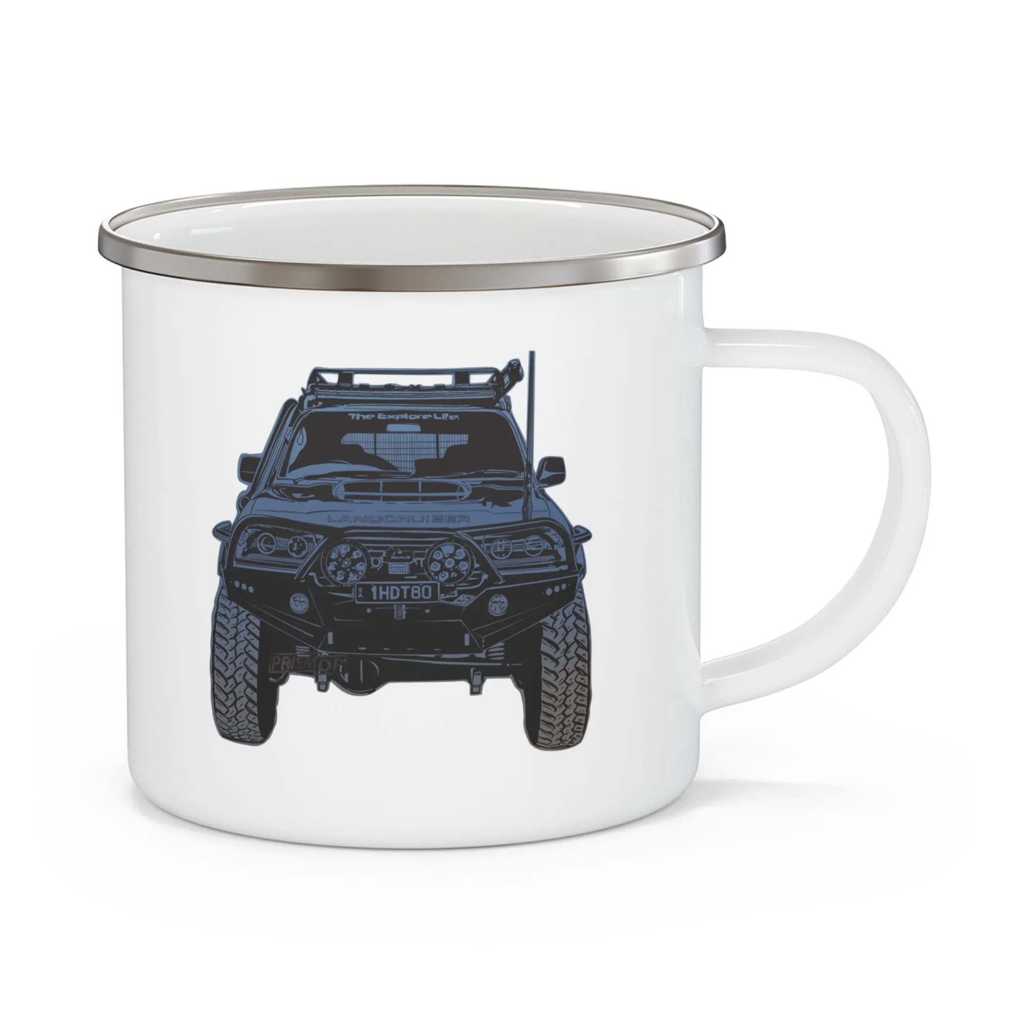 HJD80 Land Cruiser Enamel Camping Mug - Reefmonkey Artist Prisma Denensi