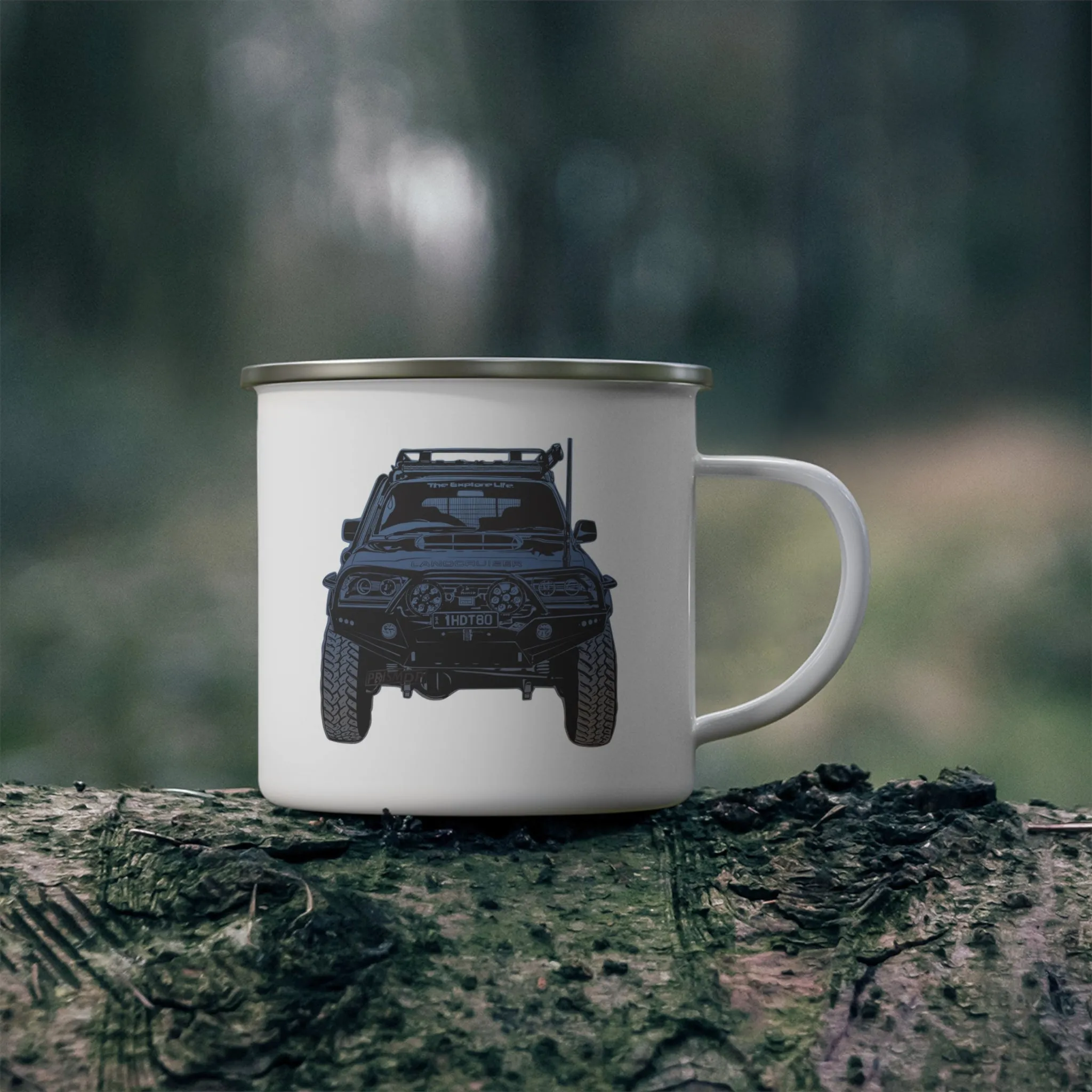 HJD80 Land Cruiser Enamel Camping Mug - Reefmonkey Artist Prisma Denensi