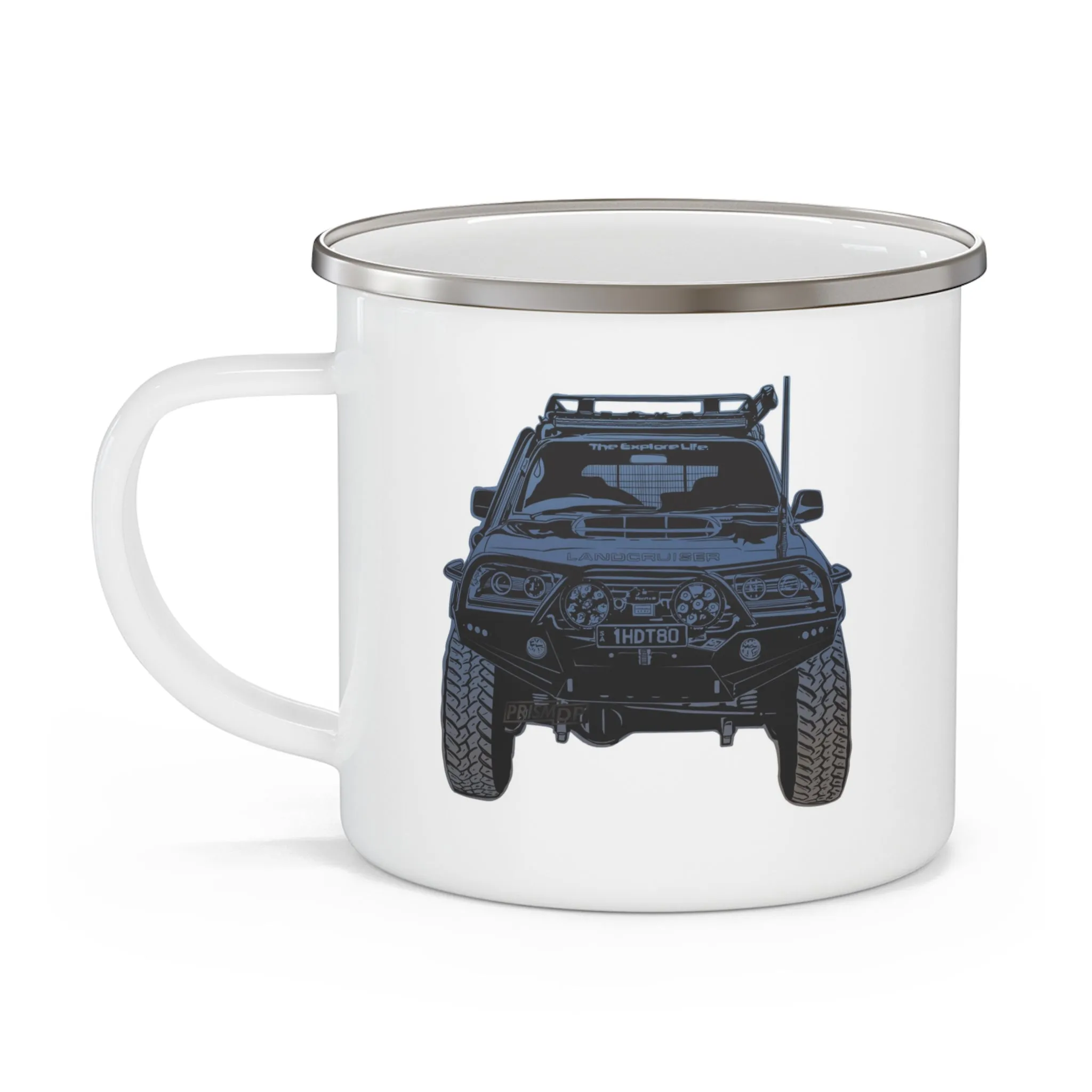 HJD80 Land Cruiser Enamel Camping Mug - Reefmonkey Artist Prisma Denensi