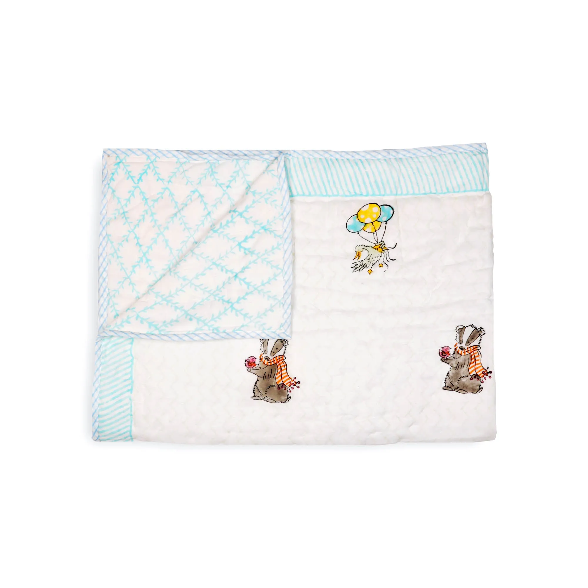 Kicks and Crawl - Bears & Ballons Quilted Thick Blanket