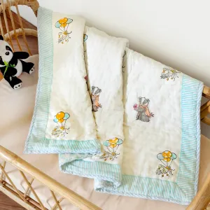 Kicks and Crawl - Bears & Ballons Quilted Thick Blanket