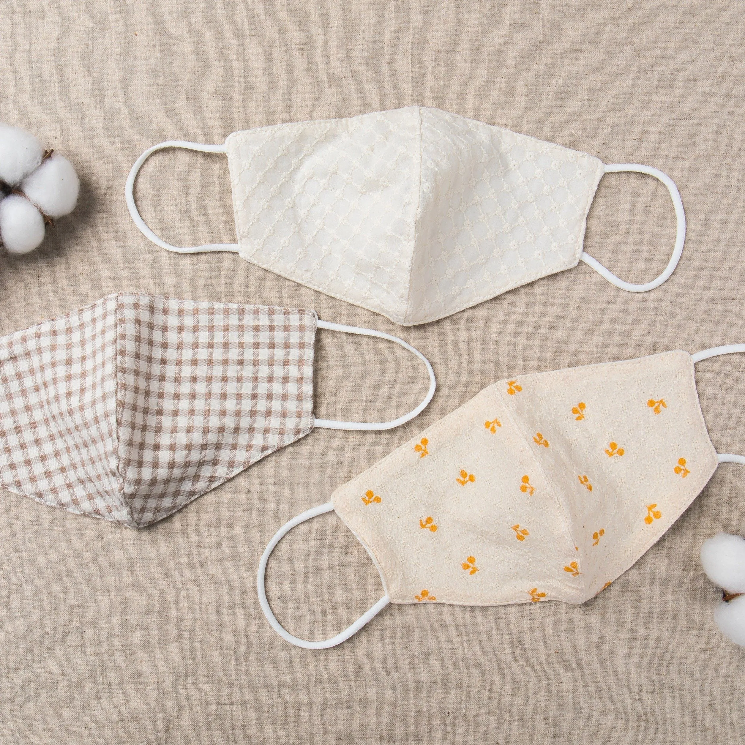 Mom   Me Summer Pattern Face Mask Set with Filter Pocket [Set of 3]
