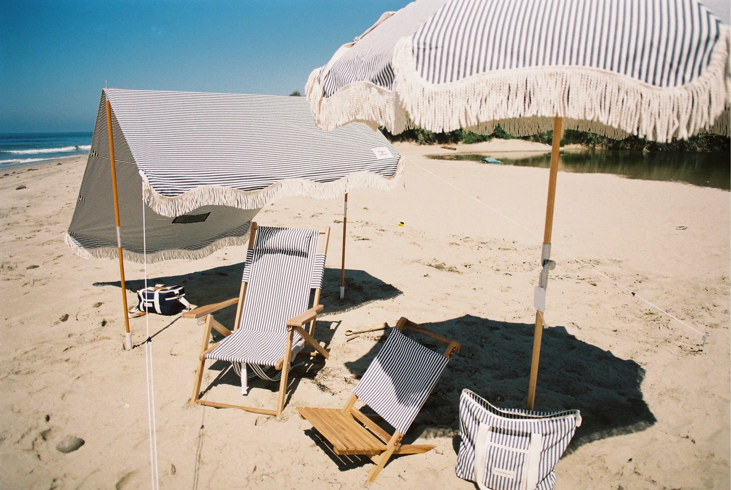 The Premium Beach Tent - Lauren's Navy Stripe