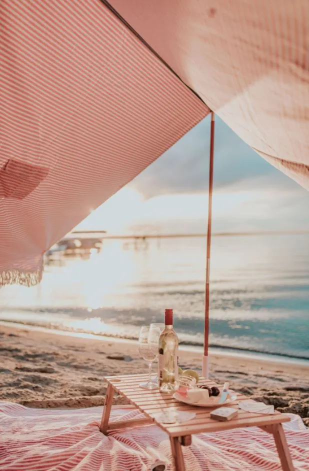 The Premium Beach Tent - Lauren's Pink Stripe
