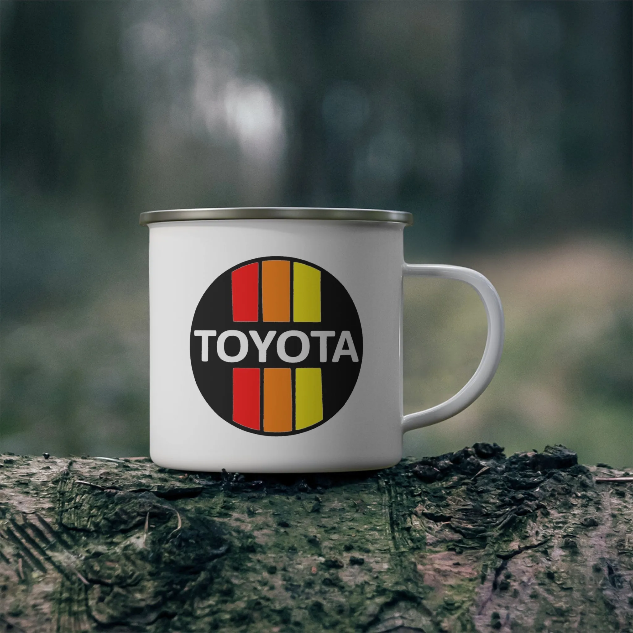 Toyota 3 Stripe Enamel Camping Mug Coffee Cup - Reefmonkey
