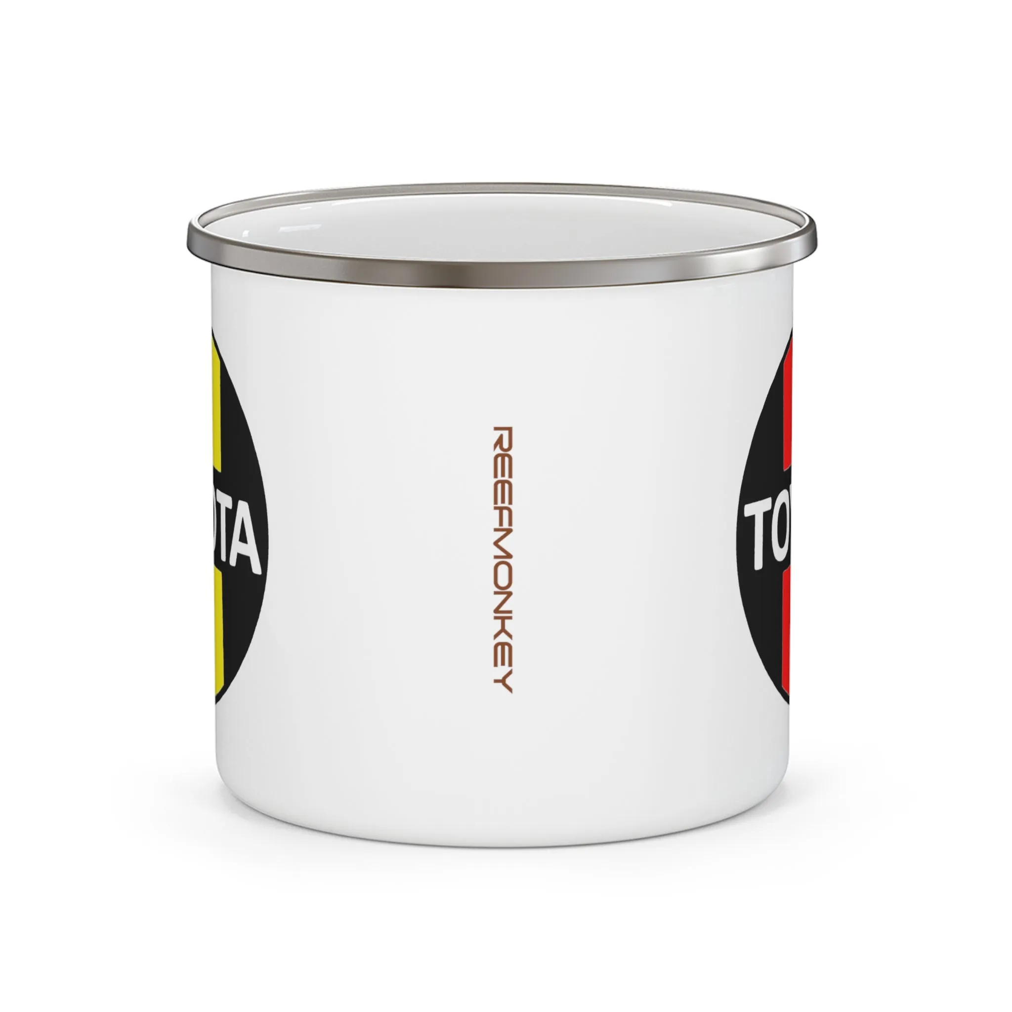 Toyota 3 Stripe Enamel Camping Mug Coffee Cup - Reefmonkey