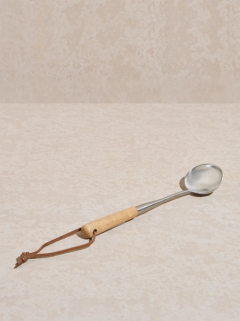 Westside Home Silver Ladle with Wooden Handle