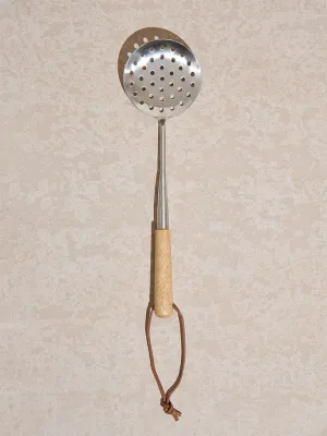 Westside Home Silver Skimmer with Wooden Handle