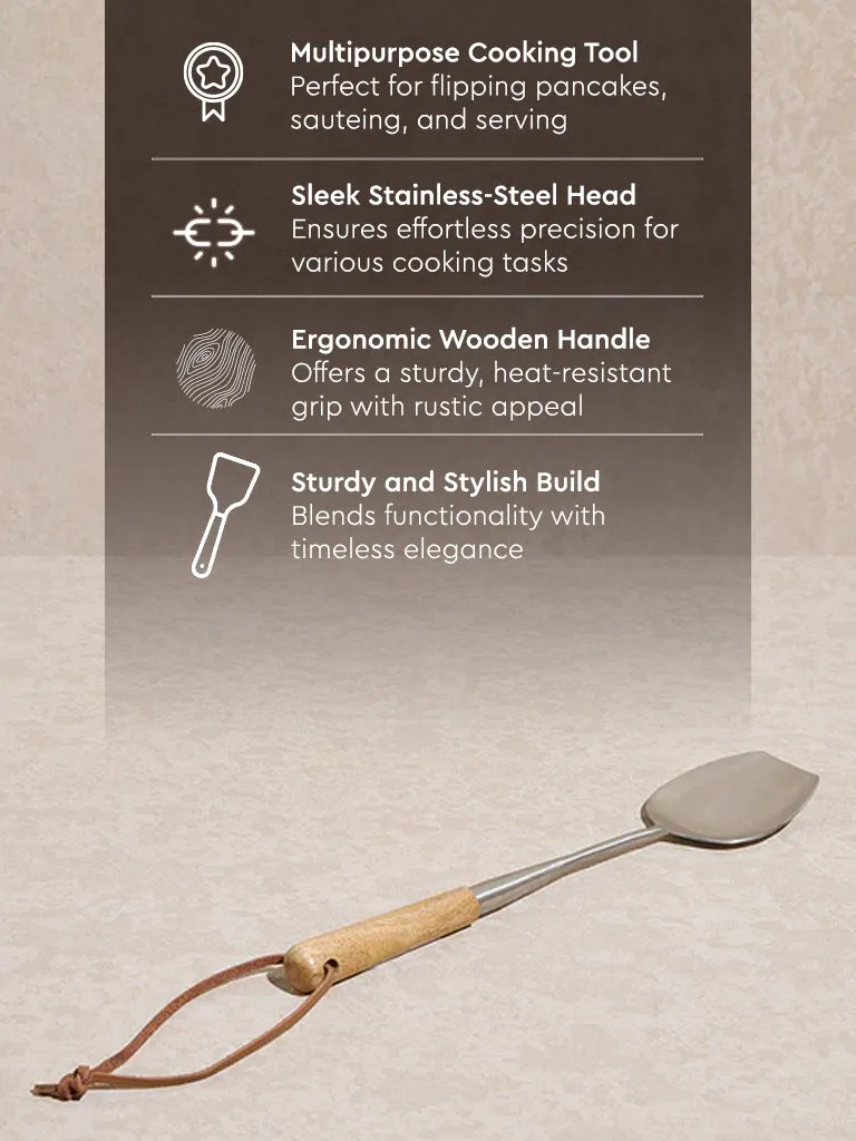 Westside Home Silver Spatula with Wooden Handle